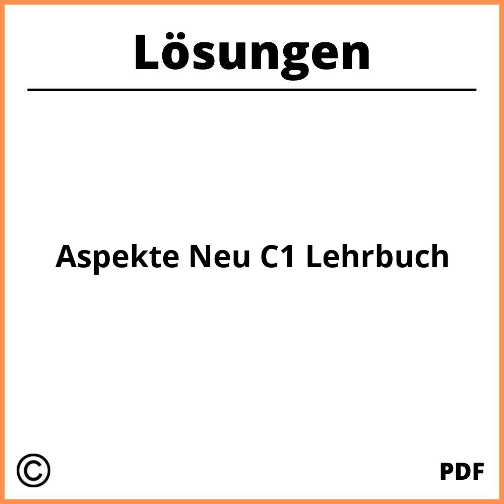 Aspekte Neu C1 Lehrbuch Lösungen Pdf