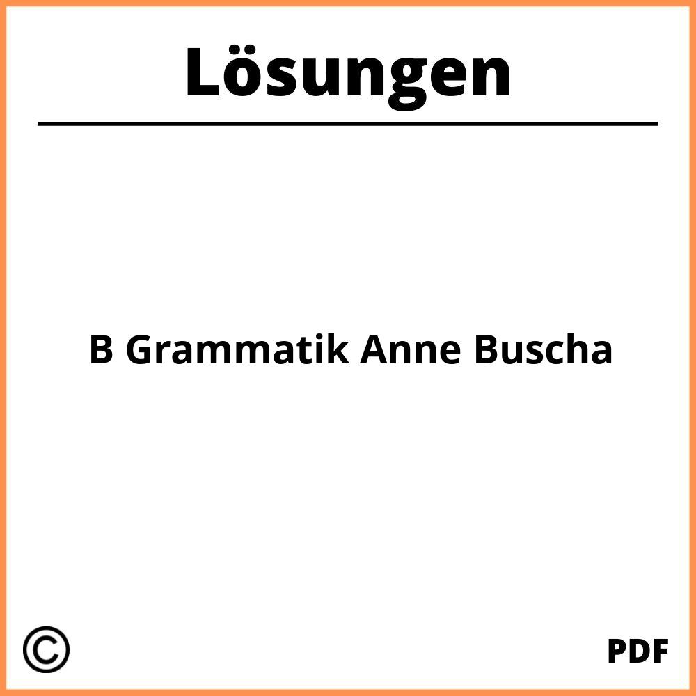 B Grammatik Lösungen Pdf 2023