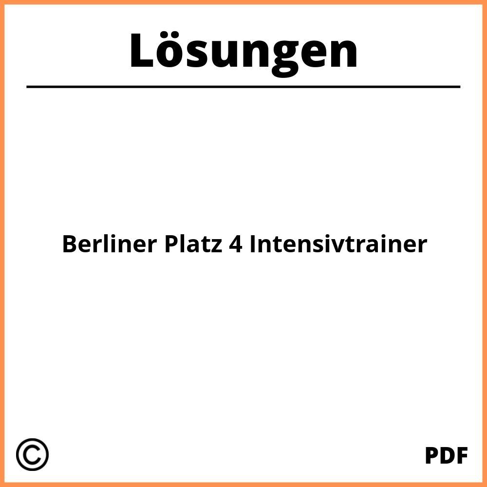 Berliner Platz 4 Intensivtrainer Lösungen Pdf