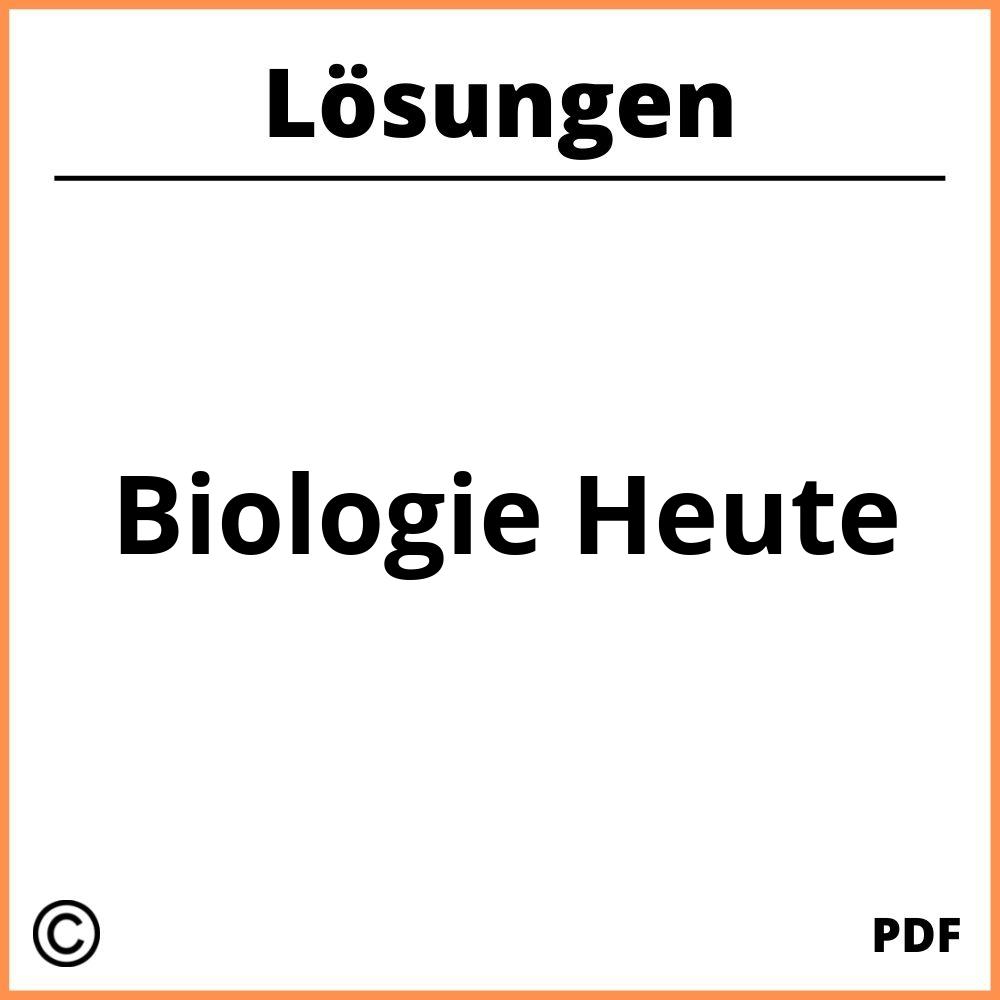 Biologie Heute Lösungen Pdf