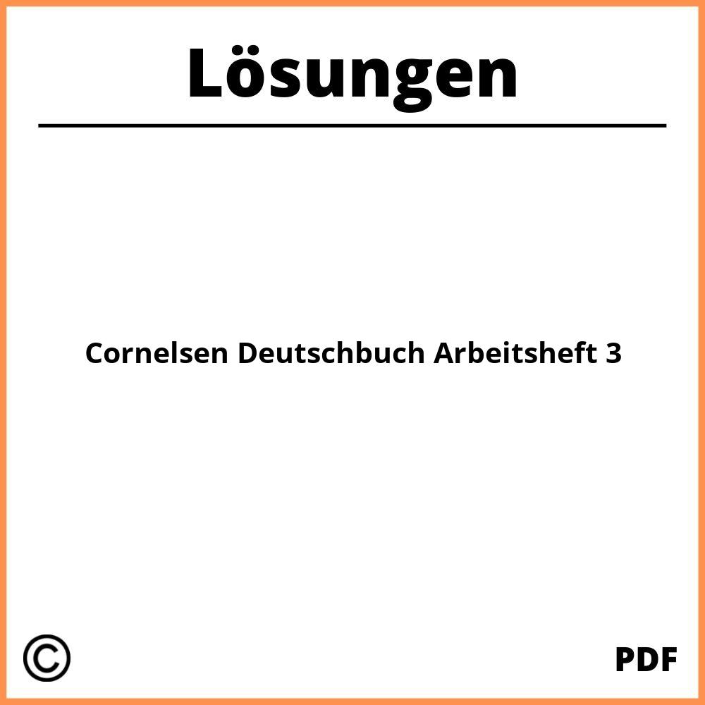 Cornelsen Deutschbuch Arbeitsheft 3 Lösungen Pdf