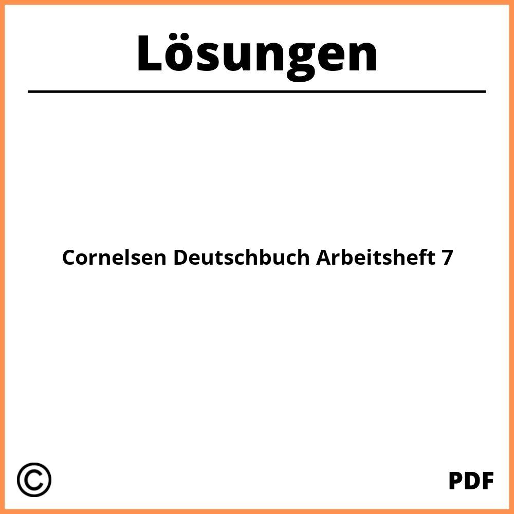 Cornelsen Deutschbuch Arbeitsheft 7 Lösungen Pdf