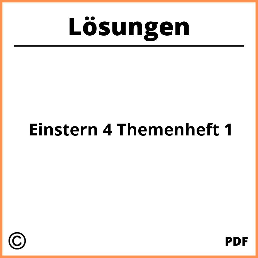 Einstern 4 Themenheft 1 Lösungen Pdf