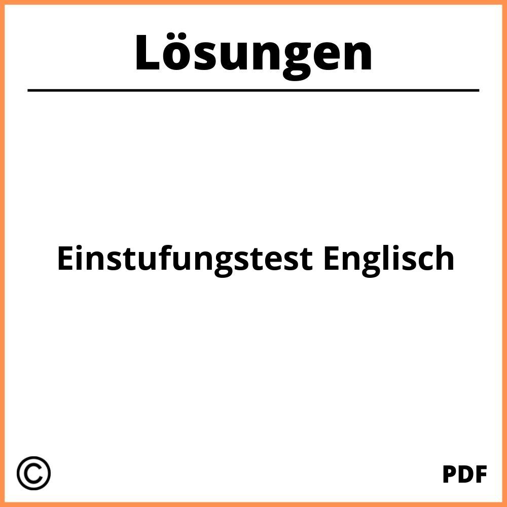 Einstufungstest Englisch Pdf Mit Lösungen