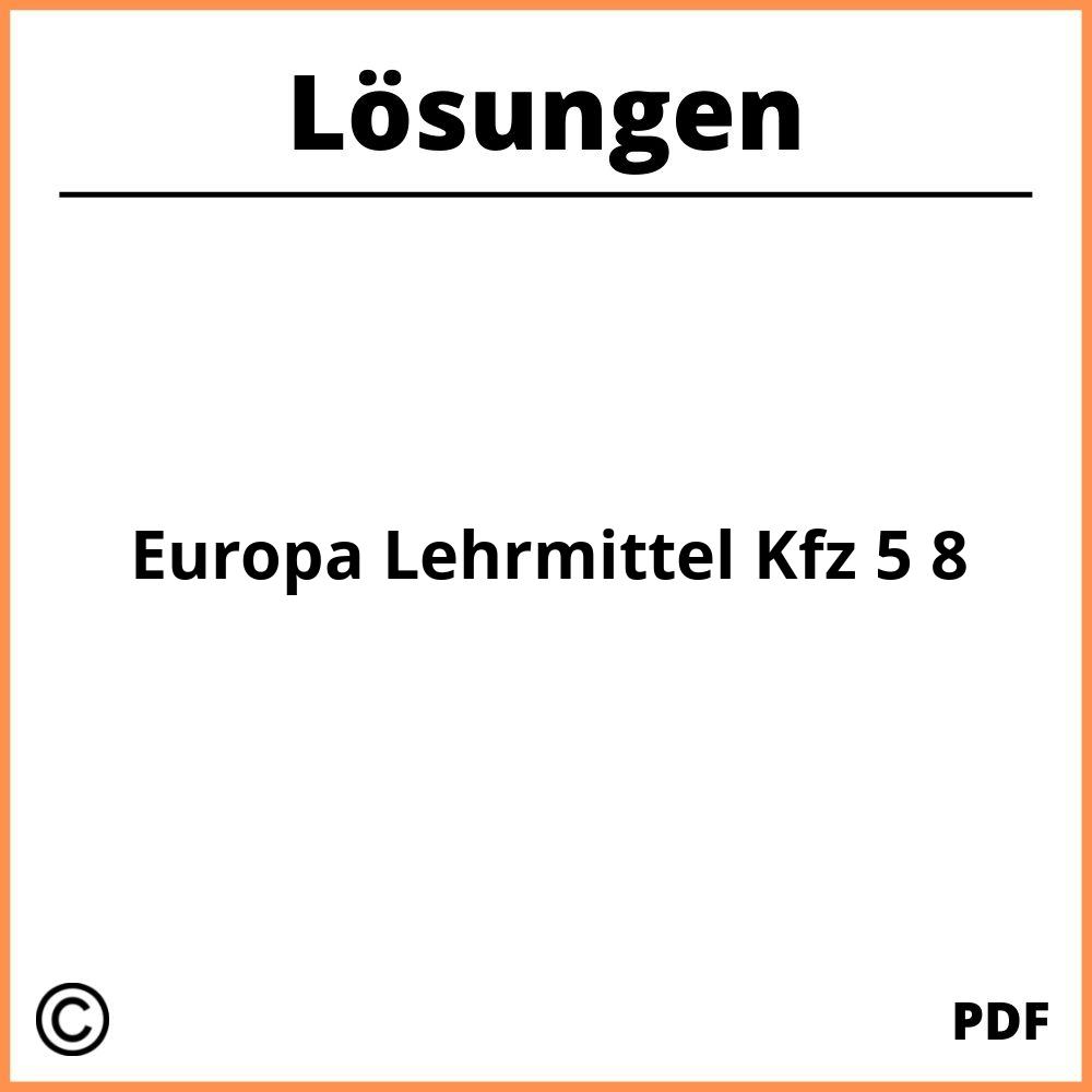 Europa Lehrmittel Kfz 5 8 Lösungen Pdf