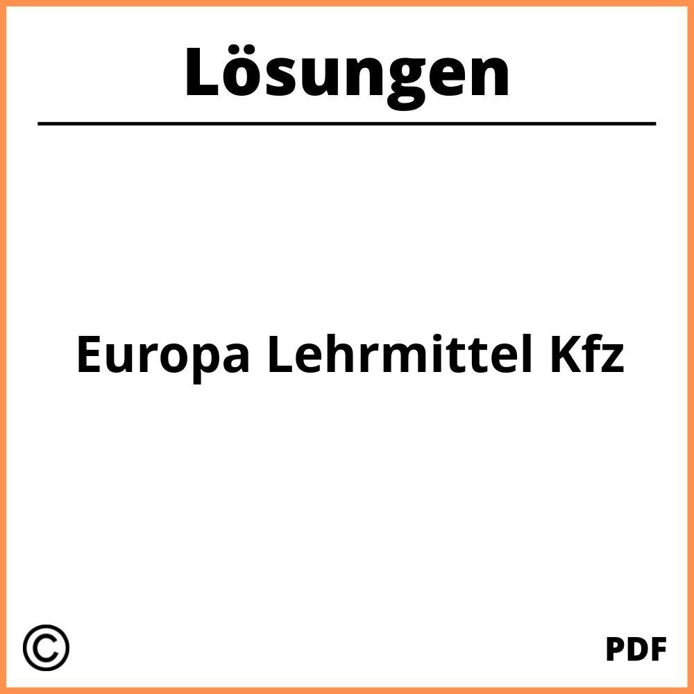 Europa Lehrmittel Kfz Lösungen Pdf