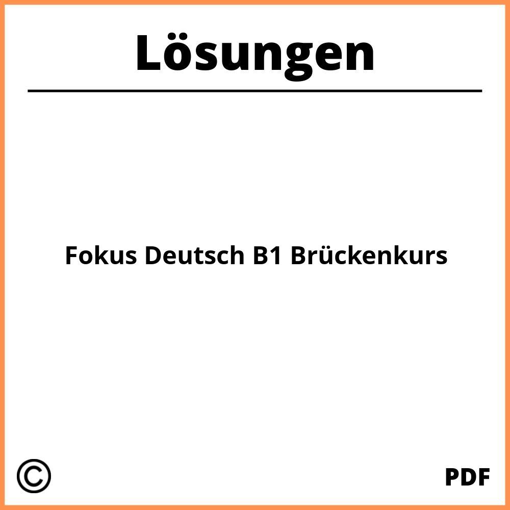 Fokus Deutsch B1 Brückenkurs Lösungen Pdf