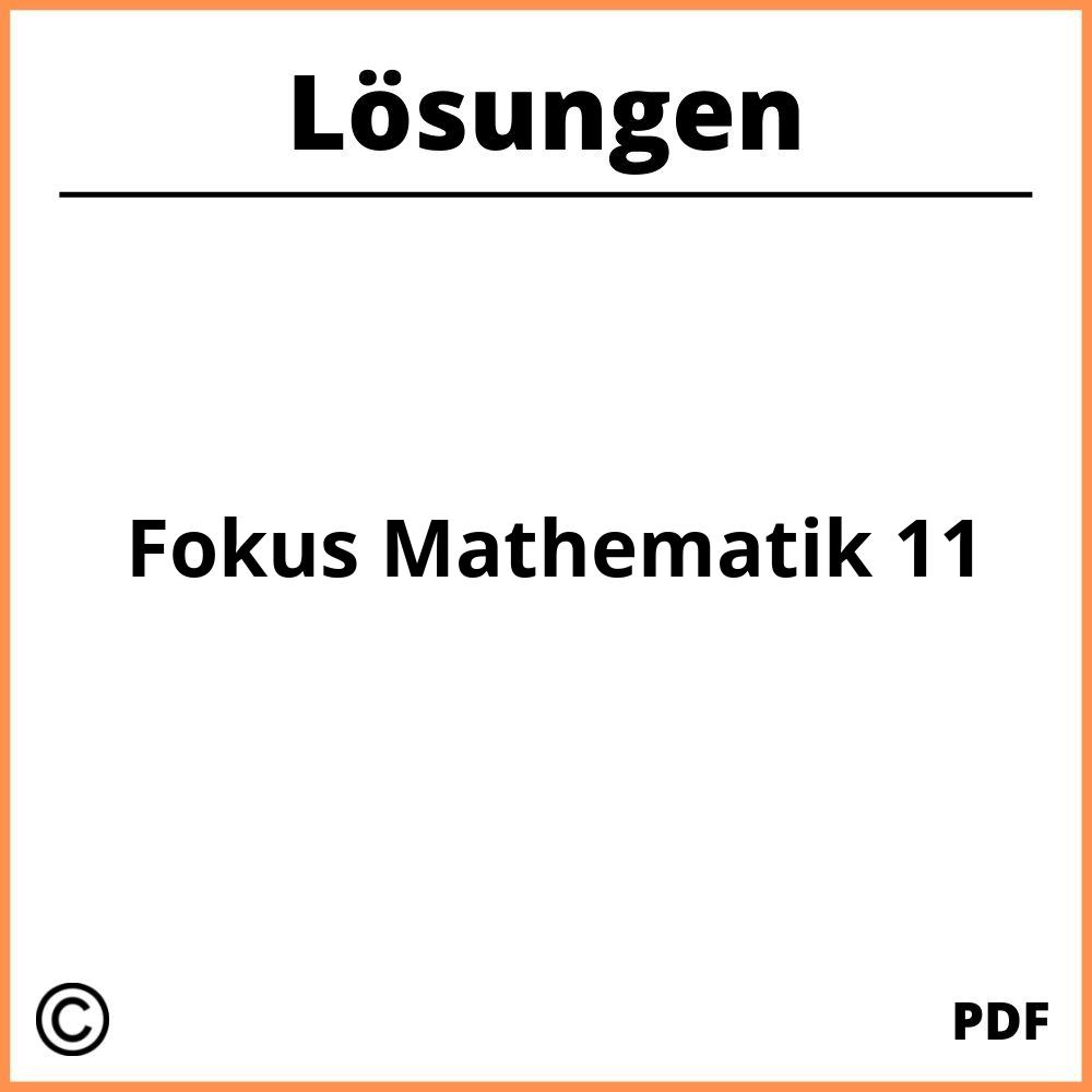 Fokus Mathematik 11 Lösungen Pdf