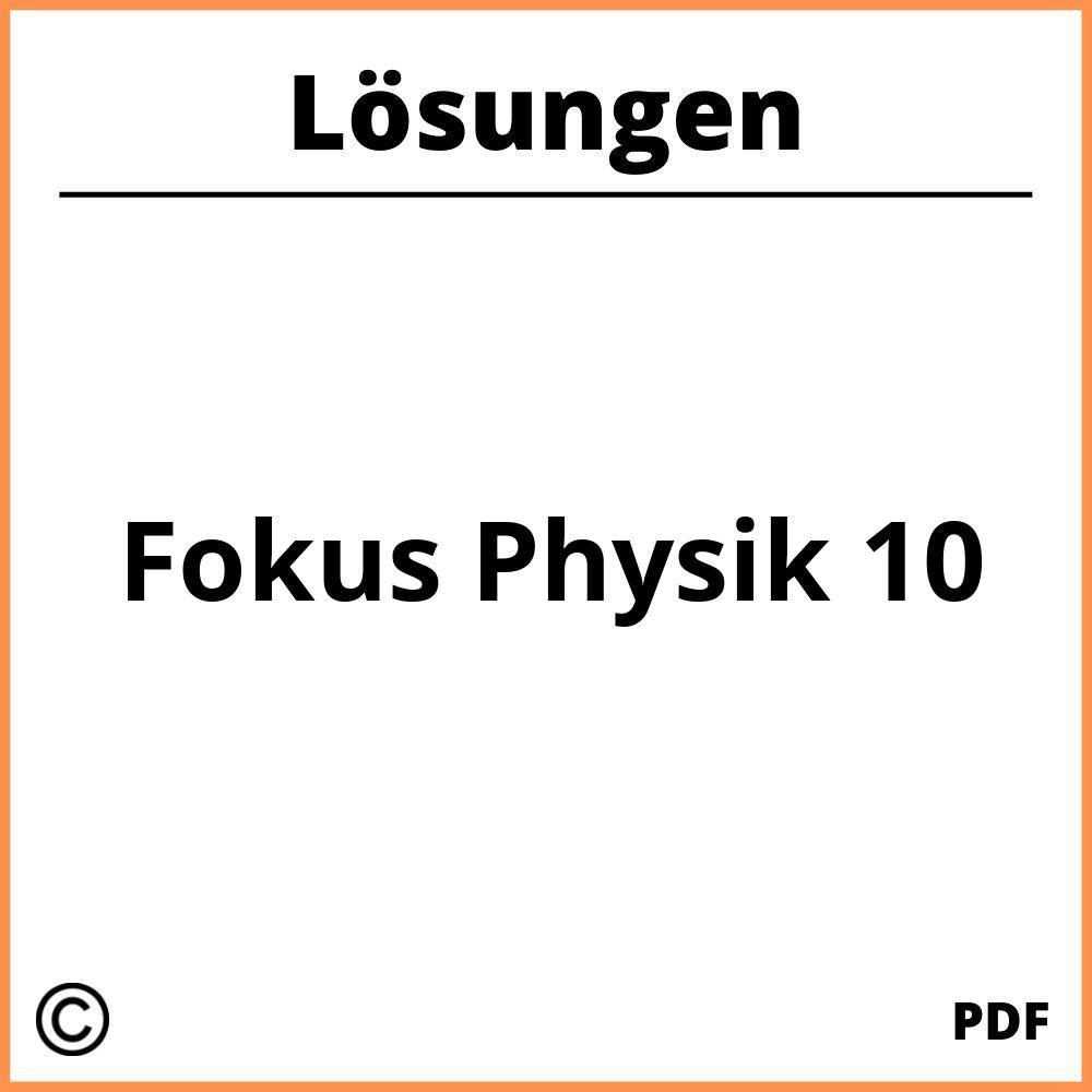 Fokus Physik 10 Lösungen Pdf