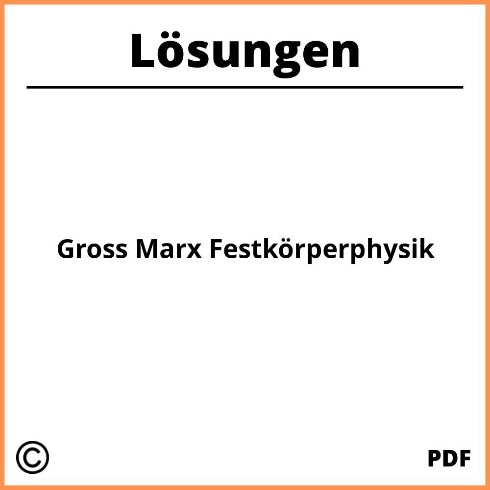 Gross Marx Festkörperphysik Lösungen Pdf