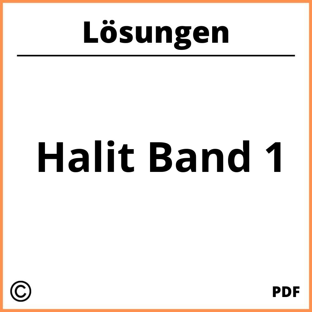 Halit Band 1 Lösungen Pdf