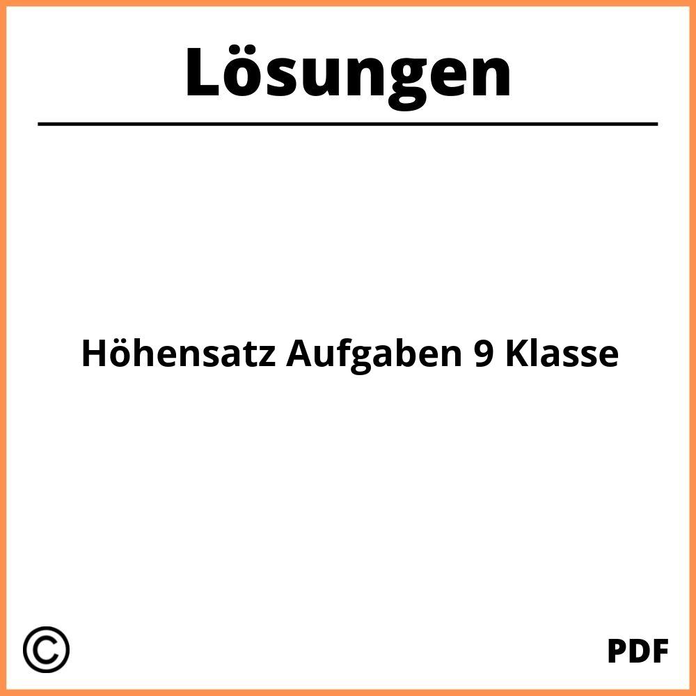 Höhensatz Aufgaben Mit Lösungen Pdf 9 Klasse