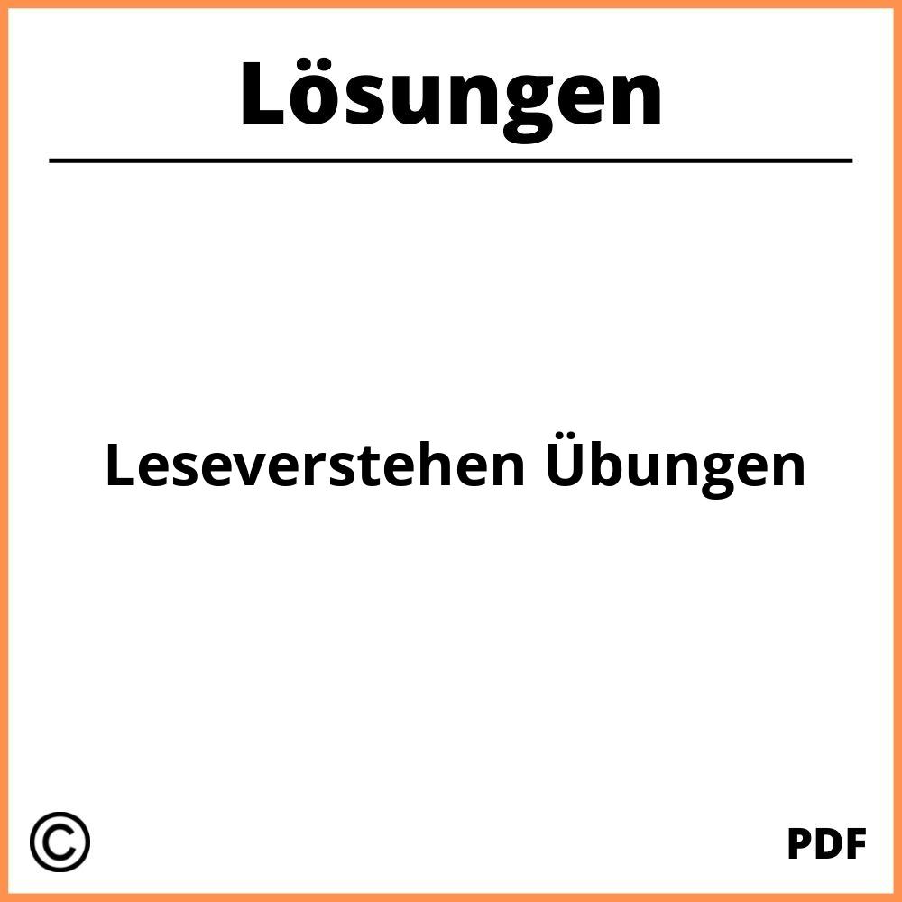 Leseverstehen Übungen Mit Lösungen Pdf