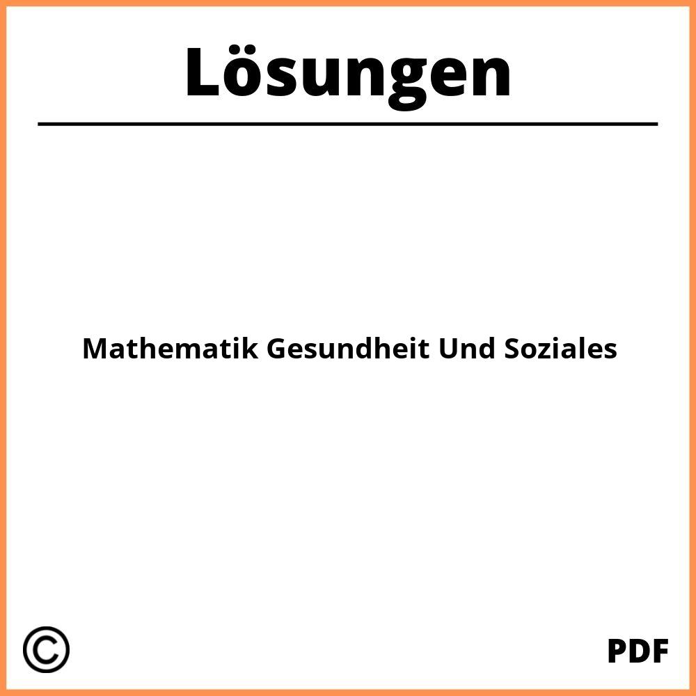 Mathematik Gesundheit Und Soziales Lösungen Pdf