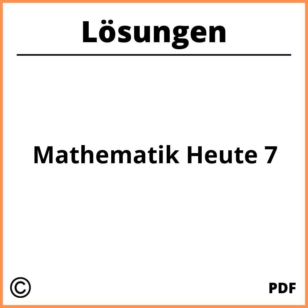 Mathematik Heute 7 Lösungen Pdf