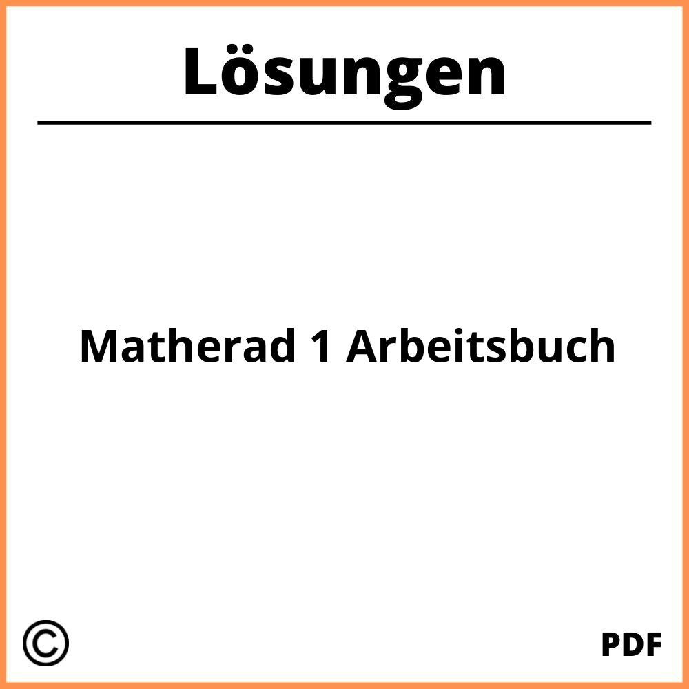 Matherad 1 Arbeitsbuch Lösungen Pdf