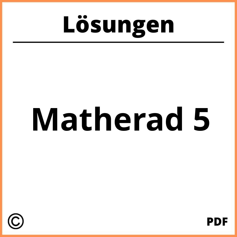 Matherad 5 Lösungen Pdf