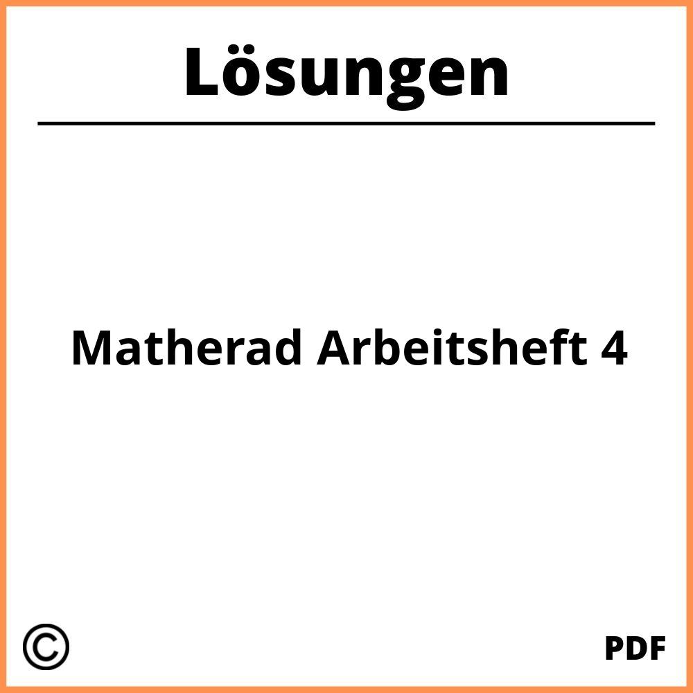 Matherad Arbeitsheft 4 Lösungen Pdf