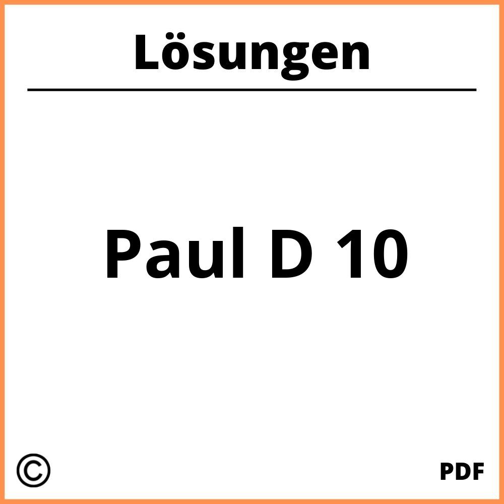 Paul D 10 Lösungen Pdf