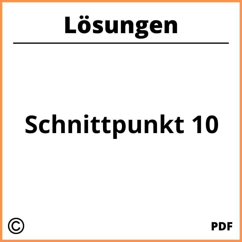 Schnittpunkt 10 Lösungen Pdf