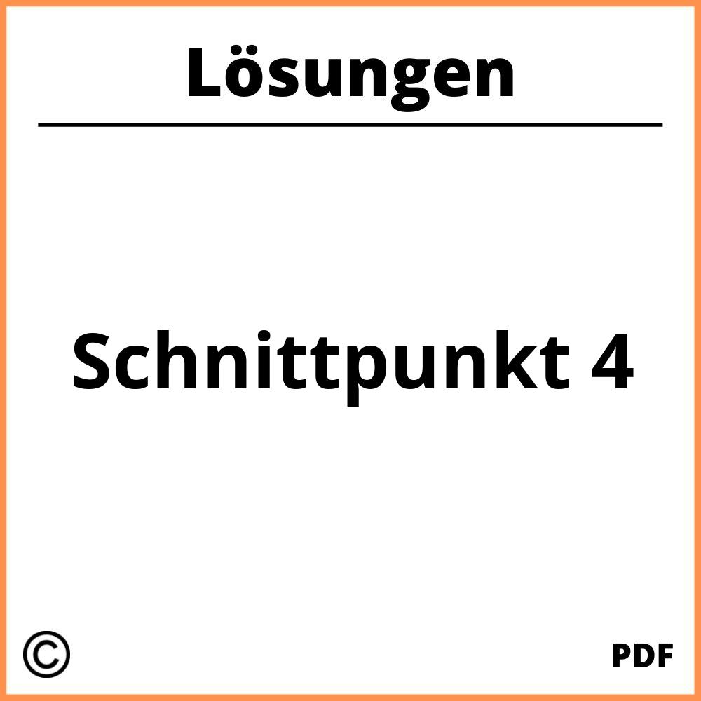 Schnittpunkt 4 Lösungen Pdf