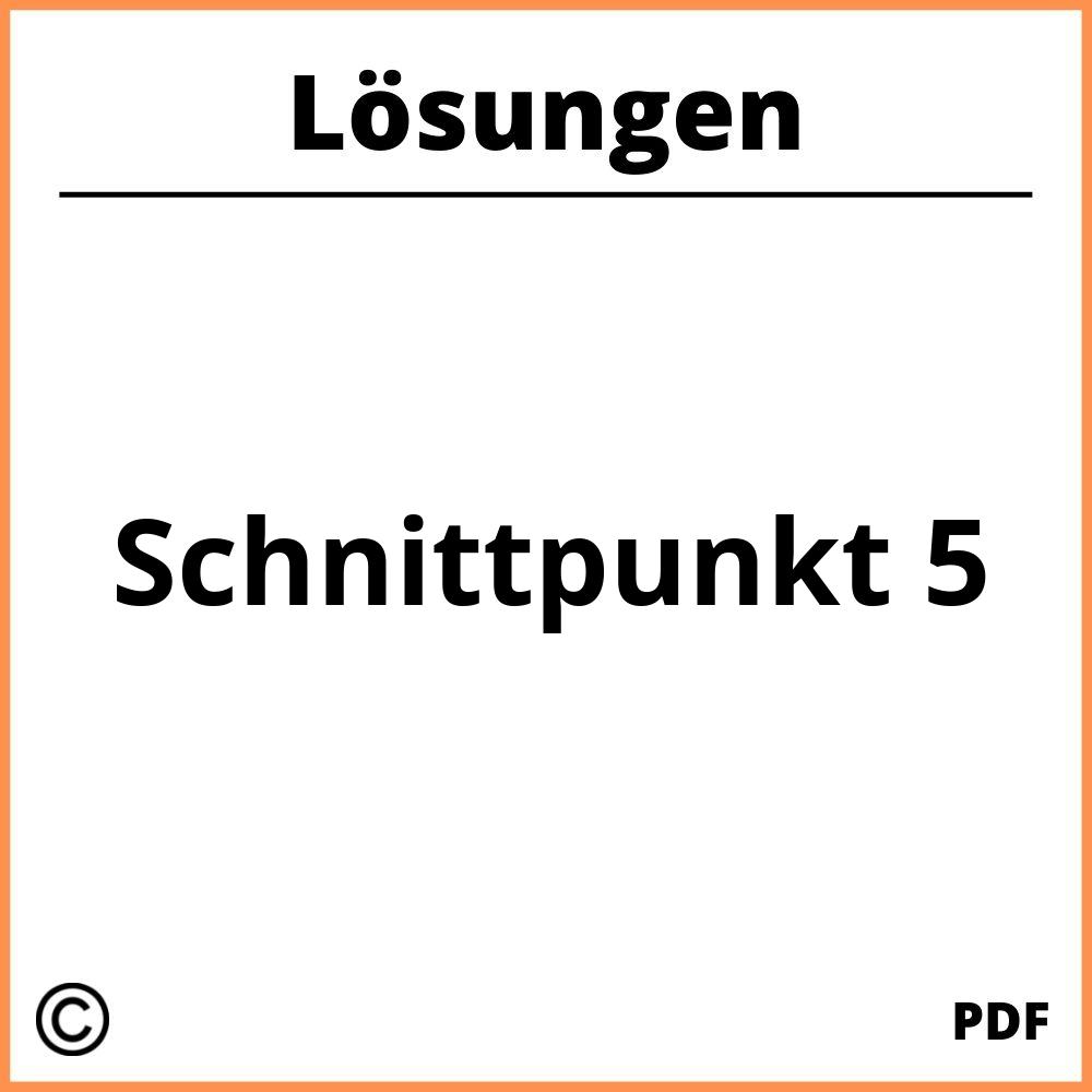 Schnittpunkt 5 Lösungen Pdf