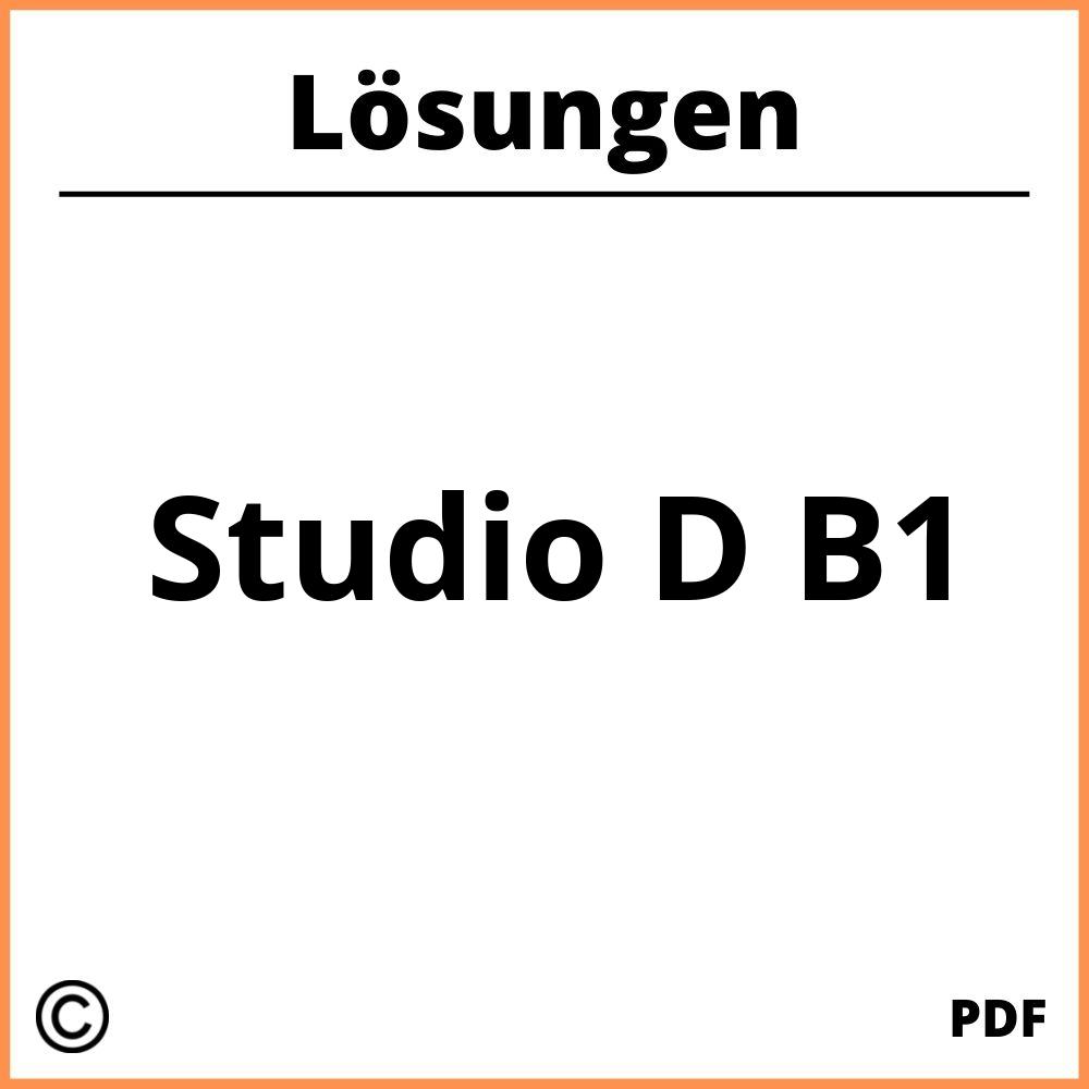 Studio D B1 Lösungen Pdf