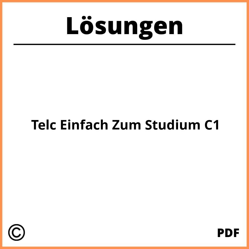 Telc Einfach Zum Studium C1 Lösungen Pdf