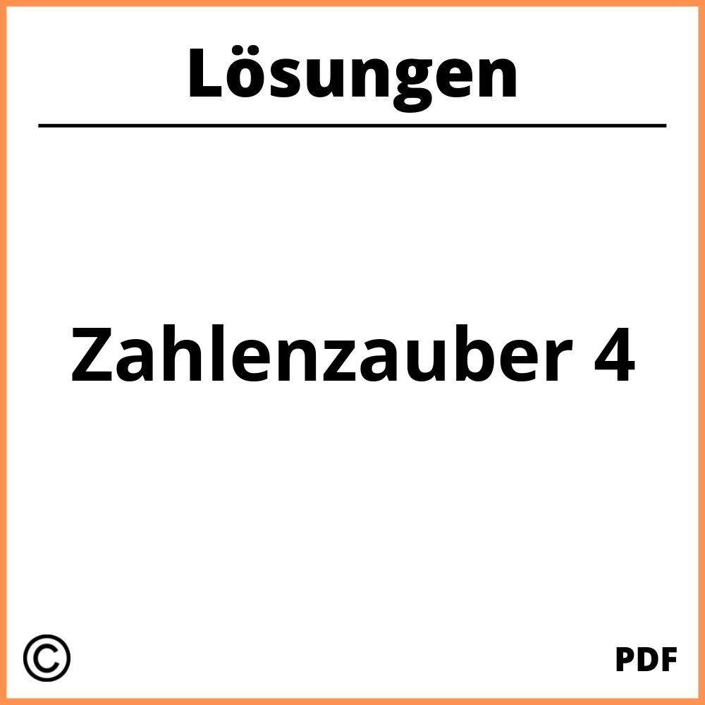 Zahlenzauber 4 Lösungen Pdf